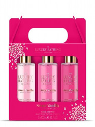 Grace Cole Vanilla & Almond, dárková sada tělové a vlasové spreje, 3dílná