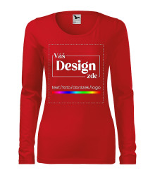 FOTODÁRKY: Foto-tričko ČERVENÉ dámské, dlouhý rukáv - XL