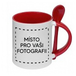 Fotohrnek STANDARD se lžičkou ČERVENÝ, 300ml