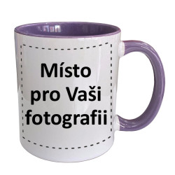 Fotohrnek COMBO Pastelový fialovo-bílý 1x foto 300ml