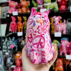 Pomme pidou Pokladnička velikost R - KOČKA 5 růžová