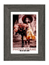 Rámeček NARVIK 15x21 cm, tmavě hnědý melír, dřevo MDF