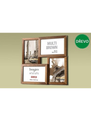 Dřevěný Rám Galerie 4x 10x15 MULTI BROWN 41 tmavě hnědá