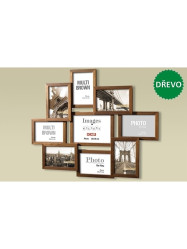 Dřevěný Rám Galerie 9x foto MULTI BROWN 91 tmavě hnědá