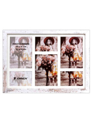 Fotogalerie NARVIK 6x foto GALLERY 05 (3x A5, 3x 10x15), šedý melír, dřevo MDF