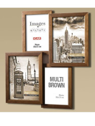 Dřevěný Rám Galerie 2x 10x15, 2x 13x18 MULTI BROWN 42