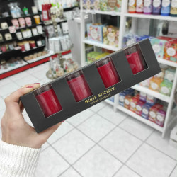 Home Society Collection Sada 4x votivní svíčka ve skle, Red