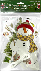 Vánoční girlanda - SNĚHULÁK, 9 figurek, 4 m stuha