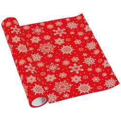 Emocio - Ubrus Airlaid Snowflakes red 40cm x 5m