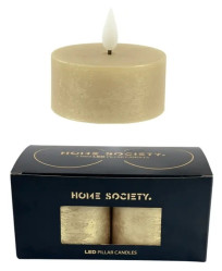 Home Society 2 velké LED čajové svíčky s ovladačem, zlaté