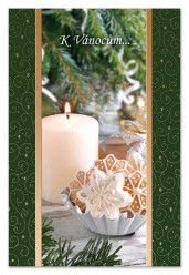 Ditipo Blahopřání K - K Vánocům... (zelené se svíčkou)