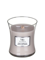 Vonná svíčka WoodWick TONKA & ALMOND MILK, střední 275g