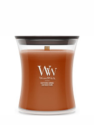 Vonná svíčka WoodWick Saffron Smoke, střední 275 g