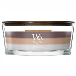 Vonná svíčka WoodWick Trilogy Radiant Cshmere, široký knot 453 g