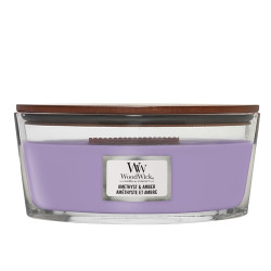 Vonná svíčka WoodWick AMETHYST & AMBER, široký knot 453,6g