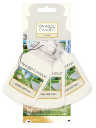 Yankee Candle CLEAN COTTON papírová visačka SADA 3 ks