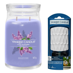 Yankee Candle SET Lilac Blossom 567g a vůně do zásuvky Clean Cotton