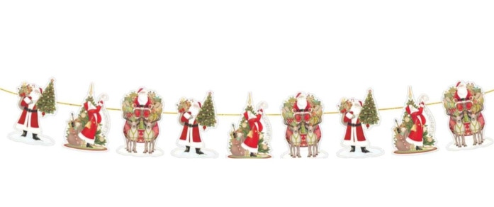 detail Vánoční girlanda - SANTA, 9 figurek, 4 m