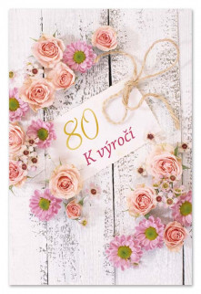 detail Ditipo Blahopřání - K VÝROČÍ 80.tiny (květiny)