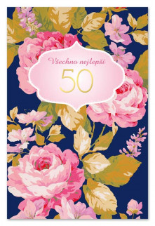detail Ditipo Blahopřání - K VÝROČÍ 50.tiny (růžové květy)