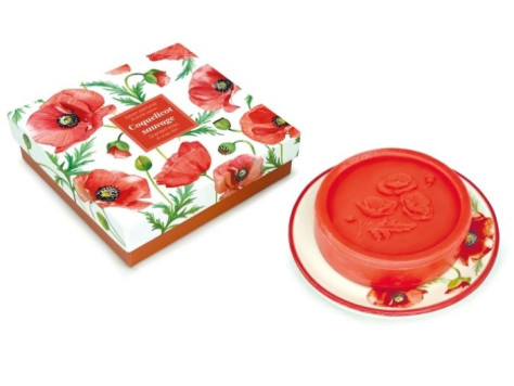 Esprit Provence VLČÍ MÁK, tuhé mýdlo + mýdlenka