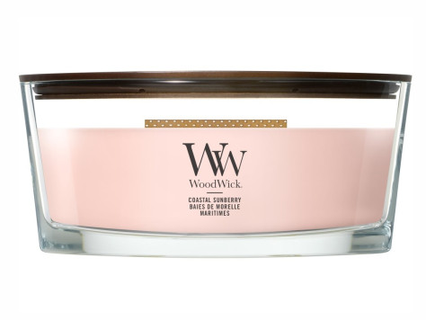 Vonná svíčka WoodWick COASTAL SUNBERRY, široký knot 453g