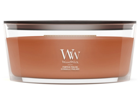 Vonná svíčka WoodWick Pumpkin Praline, široký knot 453 g