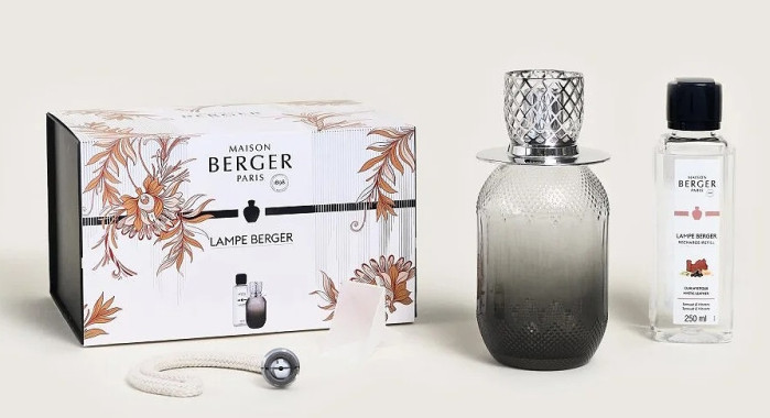 detail Maison Berger EVANESCENCE šedá, katalytická lampa s náplní Mystická kůže