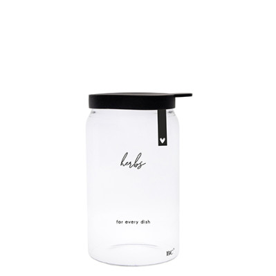 Bastion Collections Dóza malá HERBS in black, 12,x6cm