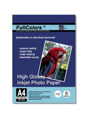 Injekt FullColors A4 200g /m2 HIGH GLOSSY 20ks