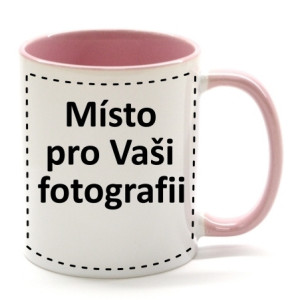 FOTODÁRKY: Fotohrnek RŮŽOVO-bílý 1x foto 250ml