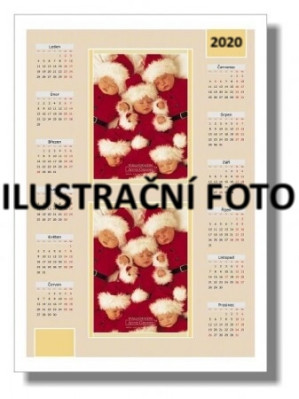 FOTODÁREK: Jednolistý KALENDÁŘ A4 2022 žlutý na dvě fotografie