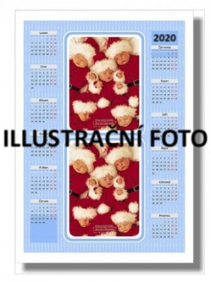 FOTODÁREK: Jednolistý KALENDÁŘ A4 2022 modrý na dvě fotografie