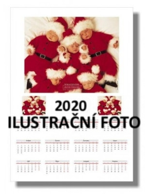 FOTODÁREK: Jednolistý KALENDÁŘ A4 2022 na tři fotografie VÝŠKA