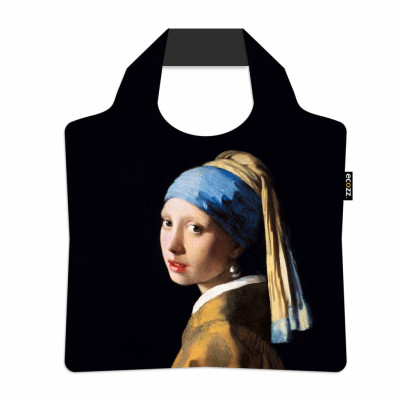Nákupní taška ECOZZ - Girl with a Pearl Earring, skládací na zip 41x47cm