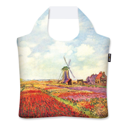 Nákupní taška ECOZZ - TULIP FIELDS IN HOLLAND, skládací na zip
