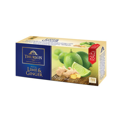 THURSON Ceylon 50g LIME & GINGER, porcovaný 25 sáčků