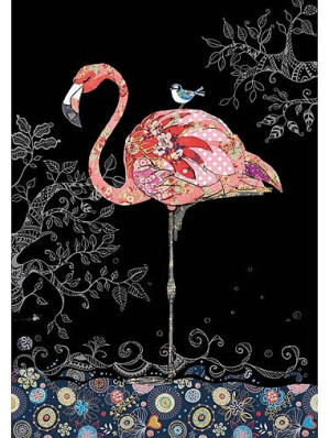 Luxusní přání M143 BUG ART - PINK FLAMINGO plameňák