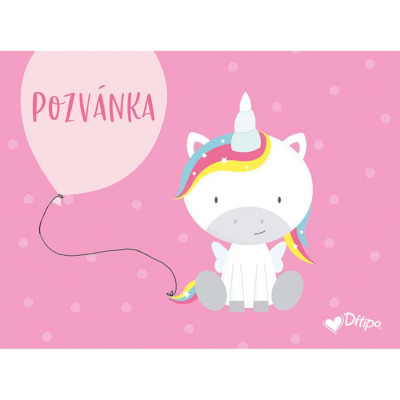 Ditipo POZVÁNKA NA OSLAVU 10ks - JEDNOROŽEC, šířka