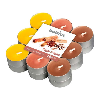 Bolsius Čajové svíčky tříbarevné 18ks - SUGAR&SPICE