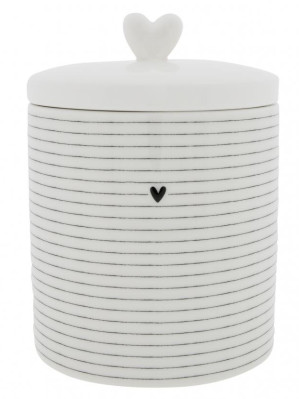 Bastion Collections DOZA velká STRIPES small HEART in black, 14x14x16,5cm
