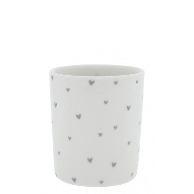 Bastion Collections Kelímek LITTLE HEARTS in grey 8x9cm
