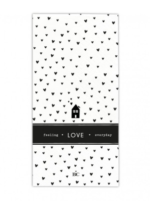Bastion Collections Papírové ubrousky LOVE, 10x20cm, 16 ks