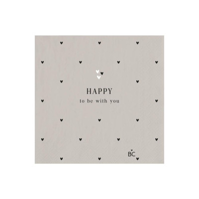 Bastion Collections Papírové ubrousky HAPPY, 12,5x12,5cm
