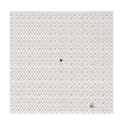 Bastion Collections Papírové ubrousky LITTLE CHECK in titane, 16,5x16,5cm