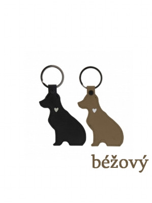 Bastion Collections Klíčenka DOG in titan (béžová), 1 ks