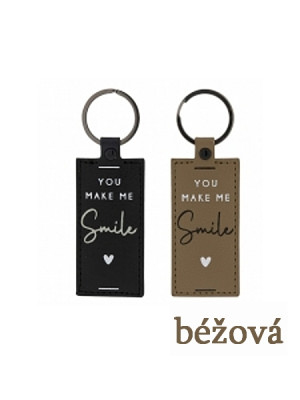 Bastion Collections Klíčenka SMILE in titan (béžová), 1 ks