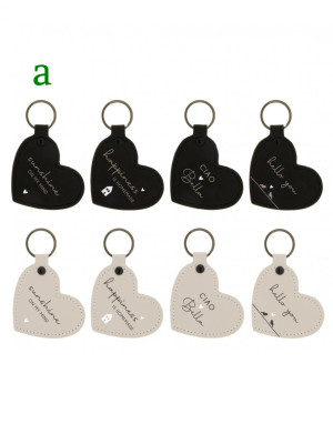 Bastion Collections Klíčenka Heart SUNSHINE in black, 7,5x6,5cm