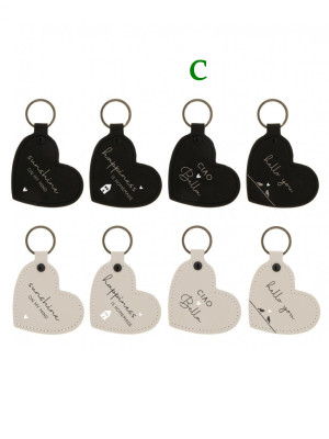 Bastion Collections Klíčenka Heart CIAO BELLA in black, 6,5x7,5cm