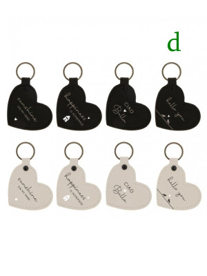 Bastion Collections Klíčenka Heart HELLO YOU in black, 6,5x7,5cm